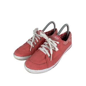 Keds Womens Sneakers Size 7.5 Coral Canvas Lace-Up Casual Shoes